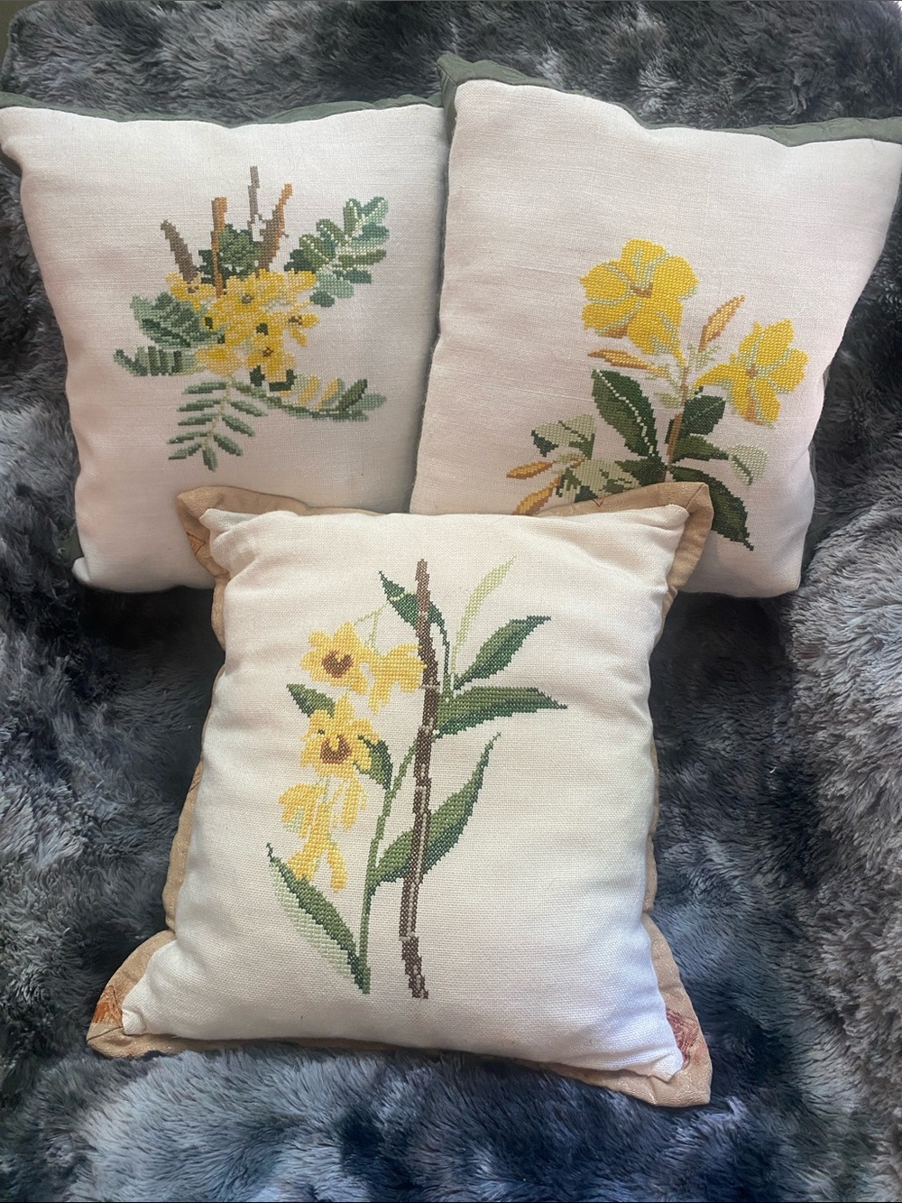 Vintage Handmade CrossStich Pillows